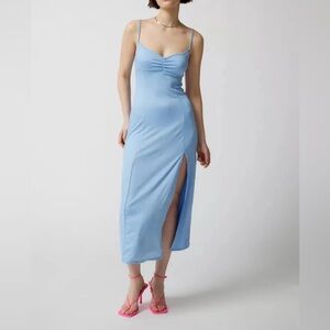 NWT Urban Outfitters Blue Arna Midi Slip Dress Size XS